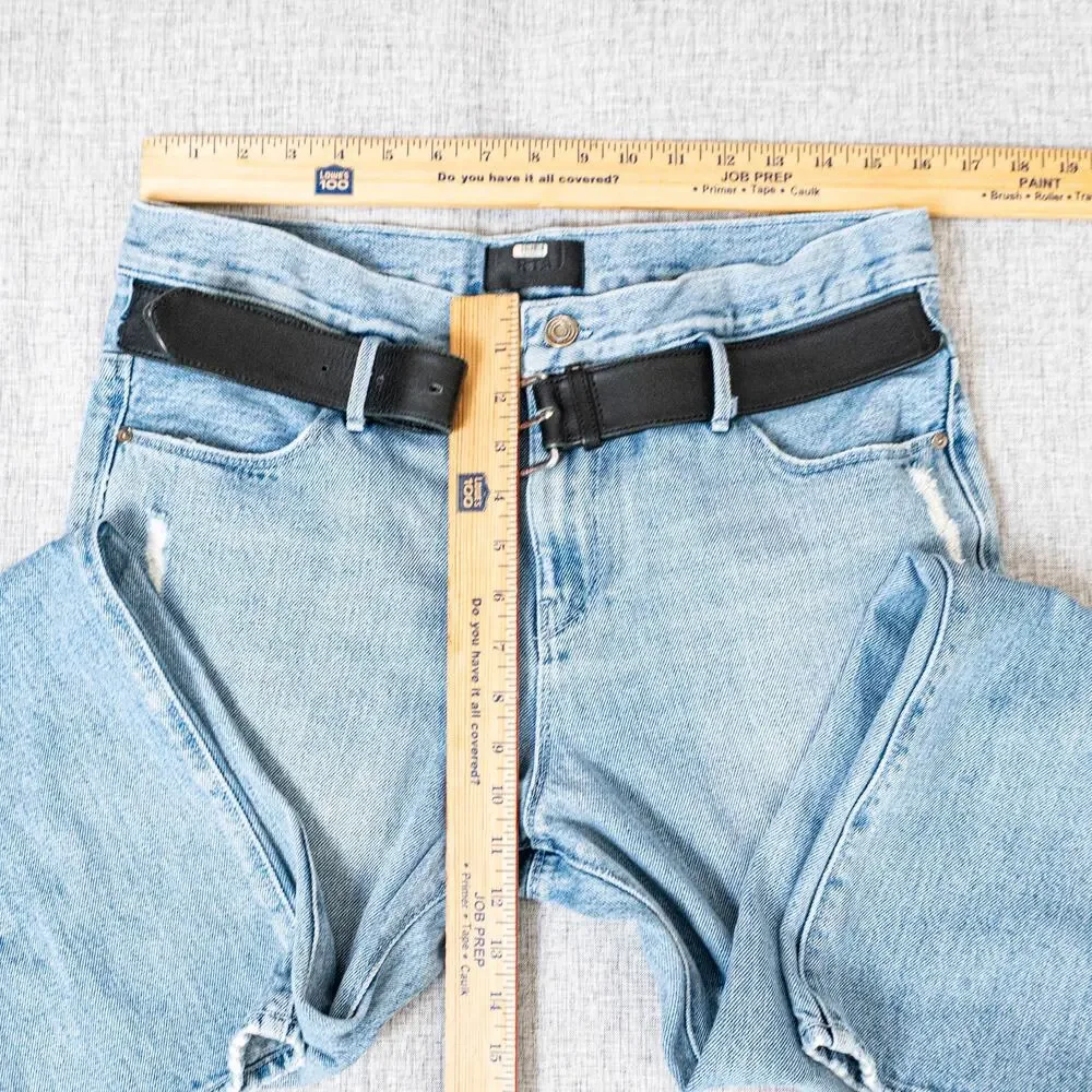 RtA Dexter Belted High Rise Straight Leg Boyfriend Jeans size Medium